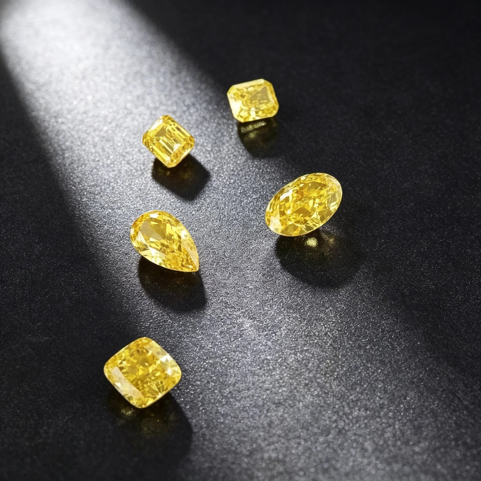 Colored lab-grown diamond selection